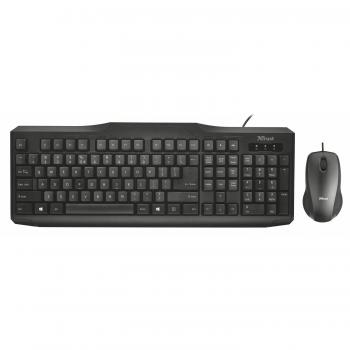 Trust Classicline Set Tastiera e Mouse, USB, QWERTY Italiano, Nero