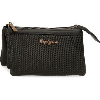 Pepe Jeans monedero tres compartimentos Lena negro