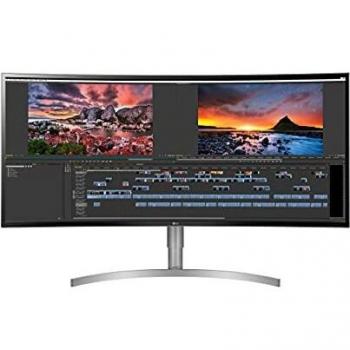 LG 38WK95C Monitor da 38, Curvo, 21:9 UltraWide LED IPS HDR 10 (3840 x 1600), Radeon FreeSync 75 Hz, Multitasking, Audio 20 W con Supporto Bluetooth, HDMI, Display Port, USB 3.0, USB-C
