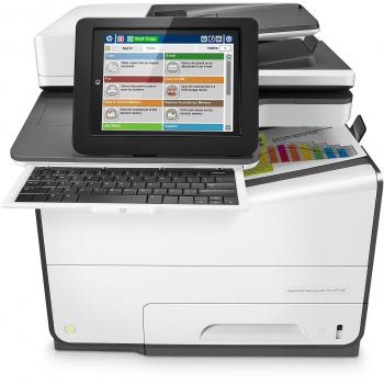 HP PageWide 586z G1W41A Multifunction A4 Printer with Automatic Duplex Printing in Colour, 75 Pages per Minute, USB, Fax, ADF, Wi-Fi, Gigabit Ethernet, HP Smart, 10.9 cm Colour Display, White