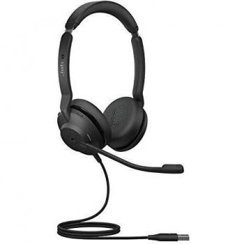 Jabra Evolve2 30 Cuffie On-Ear, Cuffie Stereo con Cancellazione del Rumore, Certificate per Microsoft Teams, con Tecnologia di Chiamata a 2 Microfoni, Cavo USB-A, Nero