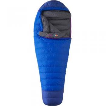 Marmot Sawtooth Mummia, Relleno de Plumas de Ganso 650, Saco de Dormir Muy Ligero y cálido, Hombres, Surf/Arctic Navy, 183 cm