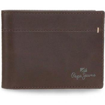 Pepe Jeans. Billetero de piel Staple Marrón