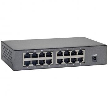 LevelOne FEP-1600W90, switch grigio a 16 porte 10/100 con PoE