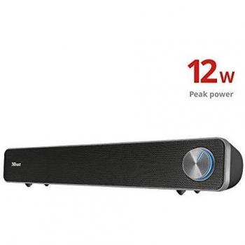 Trust Arys Soundbar PC, 12 W, Casse PC, Alimentazione USB, Jack 3,5 mm, Barra Audio, Altoparlanti per Computer, Portatile, TV, Tablet, Smartphone