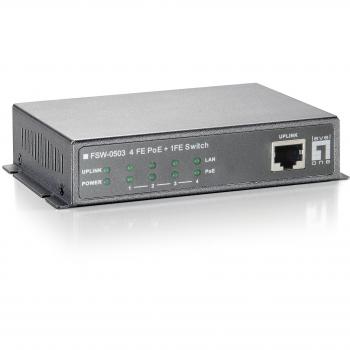 Switch LevelOne FSW-0503W90 5X FE PoE 802.3AF – 4 uscite PoE, 90 W