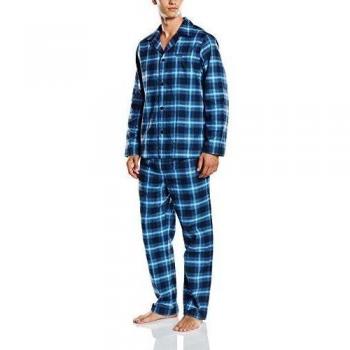 BOSS Hugo Boss Geschenkset Cosy Flanell Pyjama 4-Pijama de dos piezas Hombre, Azul (Navy 417) M