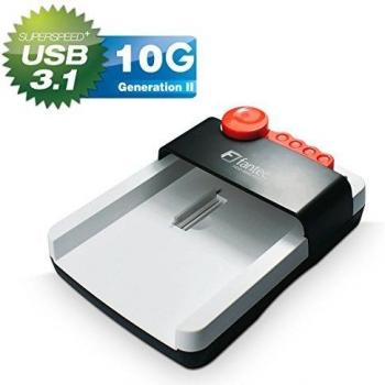 Fantec HDD-Sneaker 2 Docking Station for Hard Disks and SSD SATA I/II/III from 2.5 (6.35 cm) and 3.5 (8.89 cm), USB 3.1 SUPERSPEED+ 10G Port, Included Backup Software, White