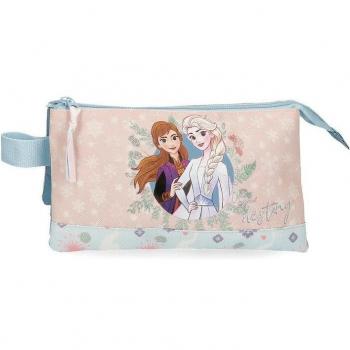 Estuche Frozen Own Your Destiny Tres Compartimentos Azul