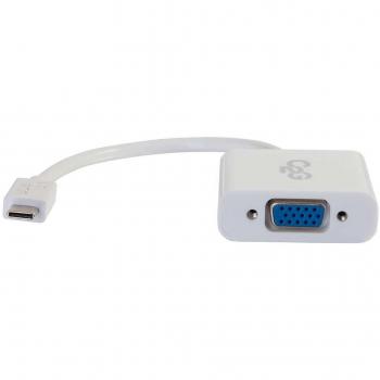 C2G Adaptador USB C a VGA para Mac, Lenovo y más, Full HD USB 3.1 USB-C a VGA HD15 Blanco Adaptador