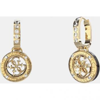 Pendientes Guess Loop de Acero Dorado con Circonitas