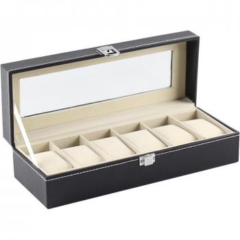 Caja de almacenamiento para relojes de cuero PU