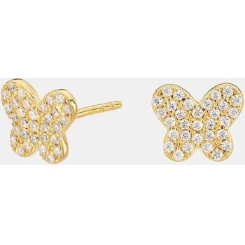 Pendiente mariposa circonitas chapado