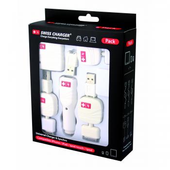 ADATTATORI USB iPACK SWISS CHARGER RETRATTILE compatibile iPHONE-iPAD-iPOD-iPODTOUCH