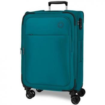 Movom Maleta Mediana Atlanta 66cm Verde – 59L, Poliéster, Ruedas Flexibles