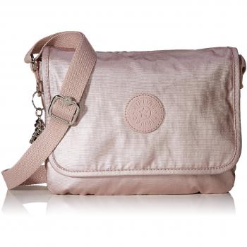 Kipling Nitany, Bolso con Bandolera para Mujer, Rosa (Metallic Rose), 24.5x18x6 cm