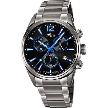 Reloj De Hombre Lotus Chrono Con Esfera Negra 18682/6
