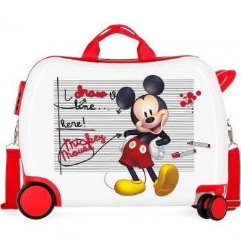 Maleta infantil correpasillos 2 ruedas multidireccionales Mickey draw the line