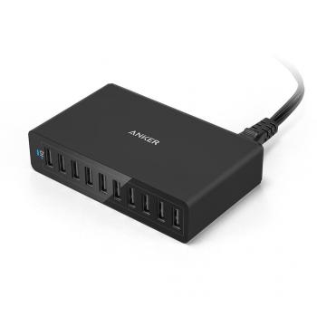 Anker PowerPort 10 Nero – Caricabatterie a 60 W con 10 porte USB
