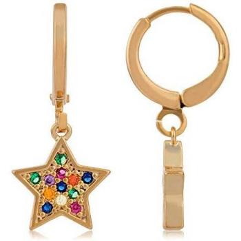 Aros Estrella Zirconium Gold en acero bañado en oro