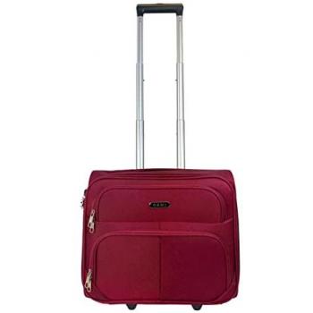 Maleta Trolley Comercial Piloto Médico con Ruedas y 4 Compartimientos Rojo Granate