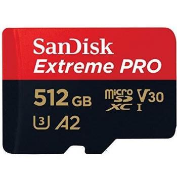 SanDisk Extreme PRO microSDXC Memory Card with Adapter up to 170MB/s, Class 10, UHS-3, V30 (512GB)