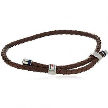 Tommy Hilfiger Pulsera de Piel Marrón para Hombre
