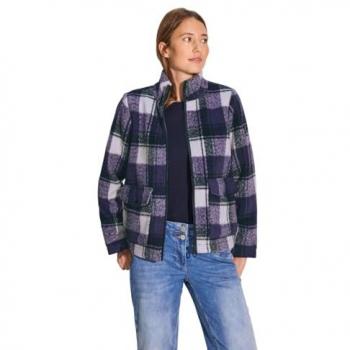 Kurzjacke CECIL Gr. XS (36), lila (fir green) Damen Jacken mit Stehkragen