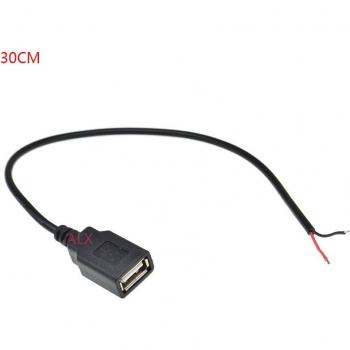 USB Femelle 24AWG 30 cm – Chargeur à 2 Broches pour Bande LED Flexible 5050