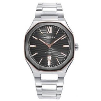Viceroy Laura Escanes 45009‑13: Reloj de hombre en acero con doble bisel y brazalete de acero