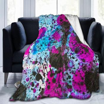 Manta de Micro Vellón Brillante en la Oscuridad con Salpicaduras de Neón