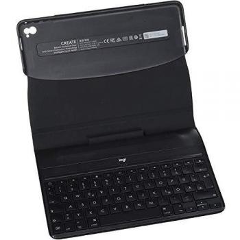 Logitech Create iPad Pro 9.7 Custodia con Tastiera Wireless Retroilluminata e Tecnologia Smart Connector, Prima Generazione, Nero, QWERTZ Layout Tedesco