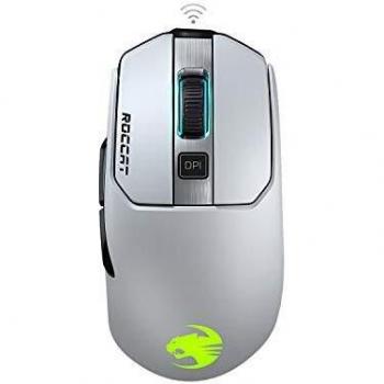 Roccat Kain 202 Aimo RGB Wireless Gaming Mouse con sensore Owl-Eye da 16.000 dpi, peso ultra-leggero di 89 grammi e tecnologia Titan Click in bianco