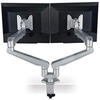 Roline Supporto da tavolo per monitor doppio argento