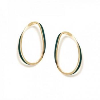 Pendientes Pertegaz colección GREEN BATLLÓ mujer 5 cm. metal dorado forma ondulada