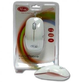 Mouse Ottico USB 3FREE MCM101/WP 800 DPI Bianco Rosa