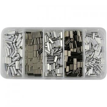 Virolas de aluminio doble cilindro para cuerda de alambre de pescado 500 Uds