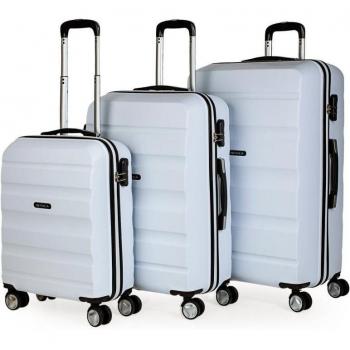 ITACA Juego De Maletas De Viaje Rígidas 4 Ruedas T71600 Blanco