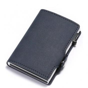 Dienqi Funda de Tarjeta Antirfid con Soporte Deslizante en Cuero