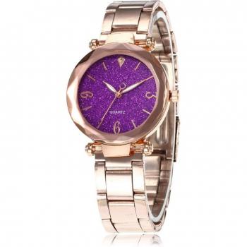 Reloj de Cuarzo Clásico para Mujer con Pulsera de Metal y Cristales