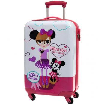 Minnie Fan: Maleta Blanca de 62 L – Rígida y Mediana