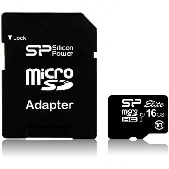 Micro SD Card 16GB Silicon Power UHS-1 Elite/Class10 w/Adapt