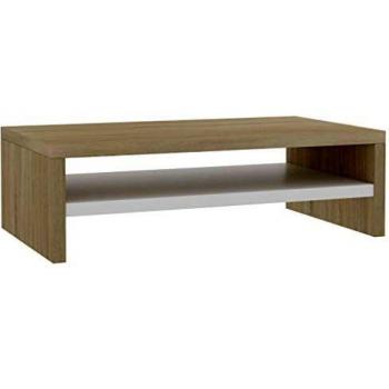 VidaXL Supporto per monitor bianco e rovere 42 x 24 x 13 cm truciolato