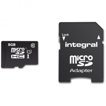 Integral INMSDH8G10-40U1 Scheda di Memoria Micro SDHC Ultima Pro, 8 GB, Nero
