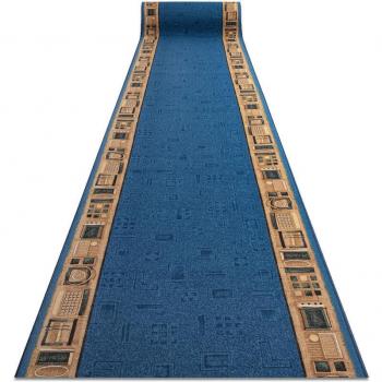 Alfombra de Pasillo JENA Azul 120x280 cm con Refuerzo de Goma