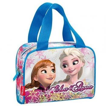 Bolso infantil Personaje 'Elsa y Anna', azul con estampado multicolor