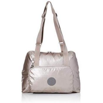 Kipling LENEXA Bolso bandolera, 44 cm, 24 litros, Plateado (Brillo Metálico B)