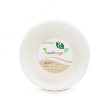 Ciotola bio-compostabile ecoCanny Take Away bianco Ø205x60 mm conf. 25 pz