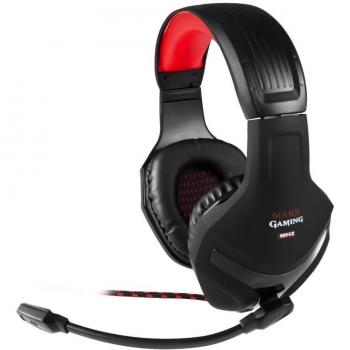 Mars Gaming MH2 Headset Cuffie da Gioco per PC con microfono (altoparlanti da 40 mm, Ultrabass, cancellazione del rumore, archetto imbottito e regolabile, microfono pieghevole, ergonomico, dual 3.5mm Jack), nero e rosso