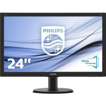Philips 240V5QDSB Monitor 24 LED IPS Full HD, 1920 x 1080, 5 ms, HDMI, DVI, VGA, Attacco VESA, Nero